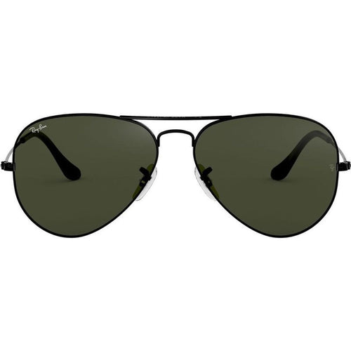 Aviator Classic RB3025, Black/Green Glass Lenses 58 Eye Size