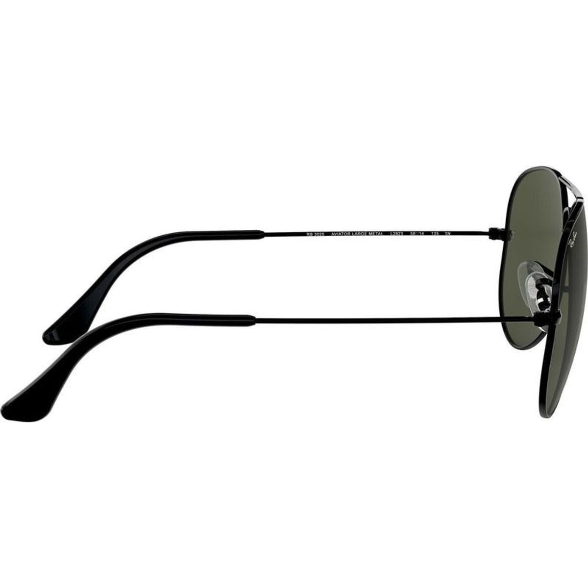 Aviator Classic RB3025, Black/Green Glass Lenses 58 Eye Size