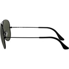 Aviator Classic RB3025, Black/Green Glass Lenses 58 Eye Size