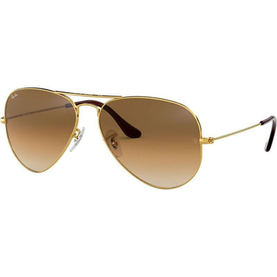 Aviator Classic RB3025, Gold/Brown Gradient Glass Lenses 62 Eye Size