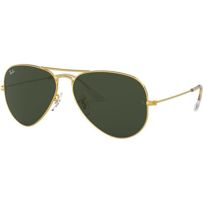 Aviator Classic RB3025, Gold/Green Glass Lenses 62 Eye Size