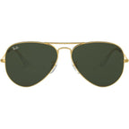 Aviator Classic RB3025, Gold/Green Glass Lenses 55 Eye Size
