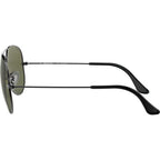 Aviator Classic RB3025, Gunmetal/Green Glass Polarised Lenses 58 Eye Size