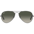Aviator Classic RB3025, Gunmetal/Grey Gradient Glass Lenses 58 Eye Size