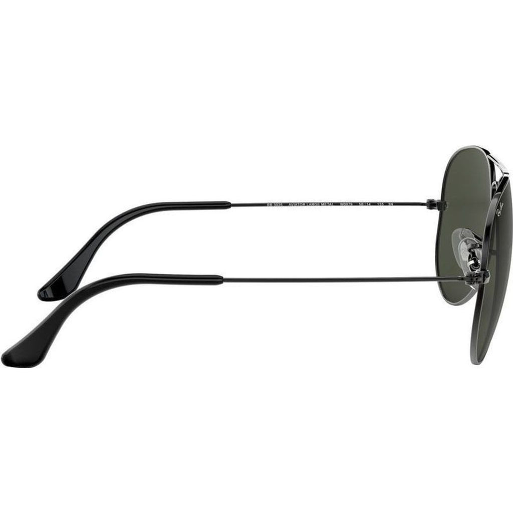 Aviator Classic RB3025, Gunmetal/Green Glass Lenses 58 Eye Size