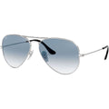 Aviator Classic RB3025, Silver/Light Blue Gradient Glass Lenses 58 Eye Size