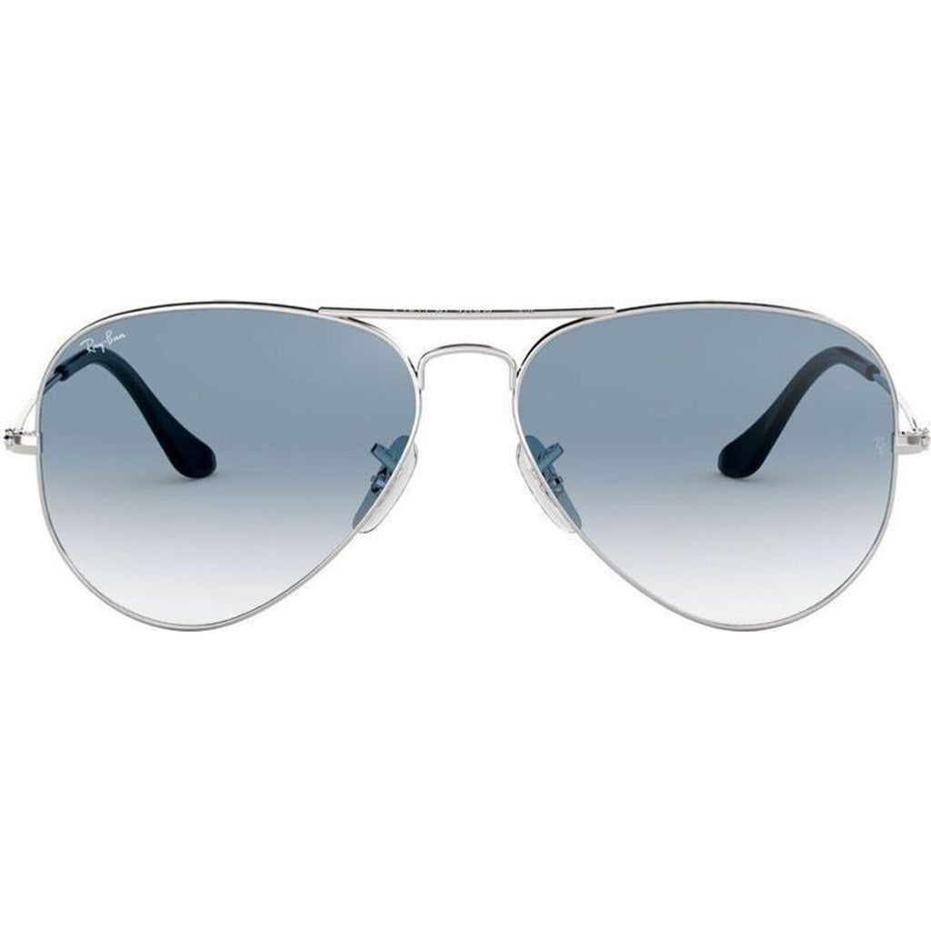 Aviator Classic RB3025, Silver/Light Blue Gradient Glass Lenses 58 Eye Size