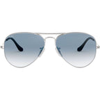 Aviator Classic RB3025, Silver/Light Blue Gradient Glass Lenses 58 Eye Size