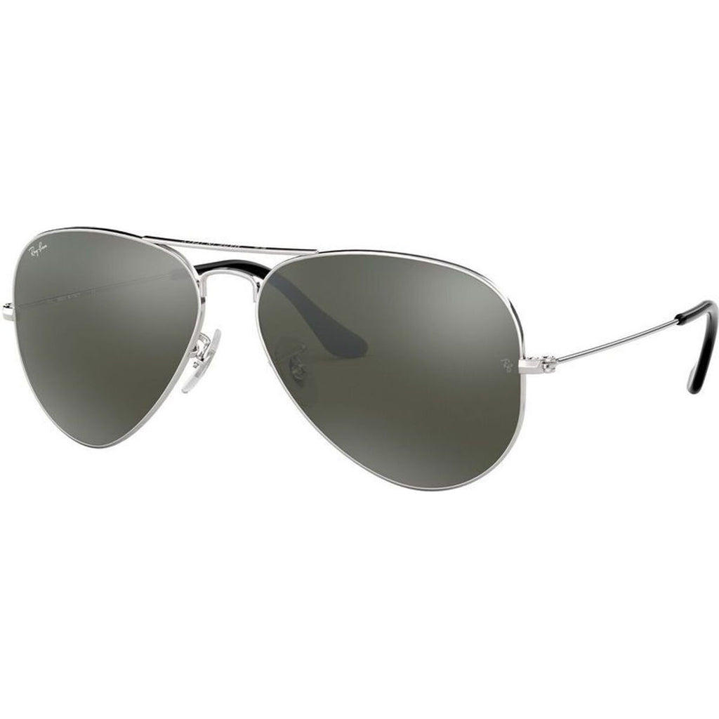 Aviator Classic RB3025, Silver Crystal/Grey Mirror Glass Lenses 62 Eye Size