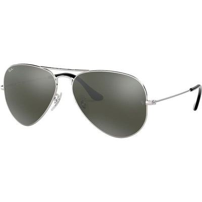 Aviator Classic RB3025, Silver Crystal/Grey Mirror Glass Lenses 62 Eye Size