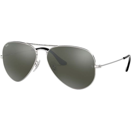 Aviator Classic RB3025, Silver Crystal/Grey Mirror Glass Lenses 62 Eye Size