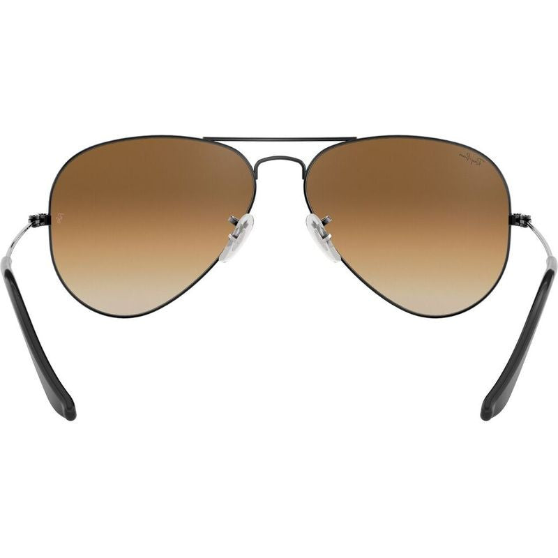 Aviator Classic RB3025, Gunmetal/Brown Gradient Glass Lenses 58 Eye Size