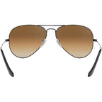 Aviator Classic RB3025, Gunmetal/Brown Gradient Glass Lenses 58 Eye Size