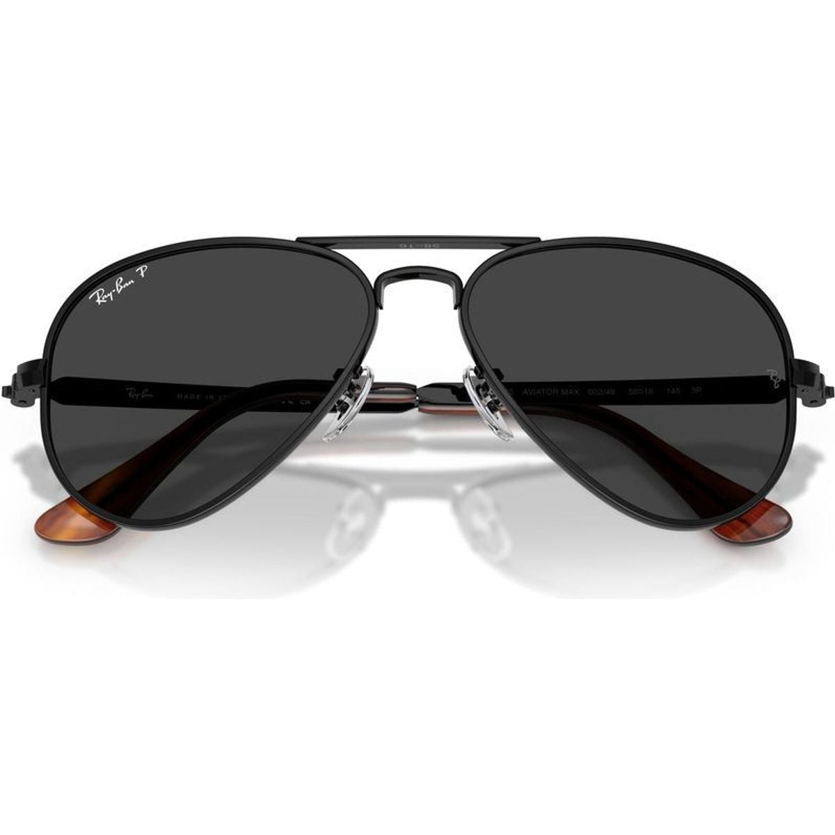Aviator Max RB3925, Black/Black Polarised Glass Lenses 58 Eye Size