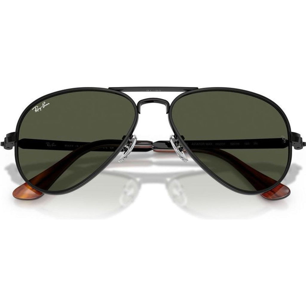 Aviator Max RB3925, Black/Green Glass Lenses 58 Eye Size