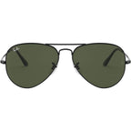 Aviator Metal II RB3689, Black/Green Glass Lenses 58 Eye Size