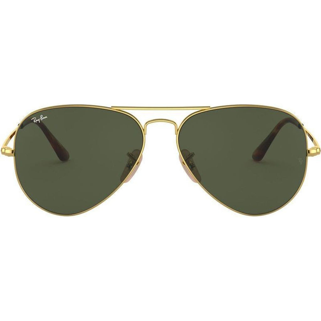 Aviator Metal II RB3689, Gold/Green Glass Lenses 58 Eye Size