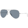 Aviator Classic RB3025, Silver/Blue Glass Polarised Lenses 58 Eye Size