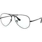 Aviator RX6489, Black/Clear Lenses 58 Eye Size