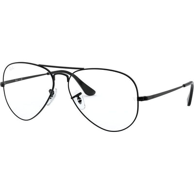 Aviator RX6489, Black/Clear Lenses 58 Eye Size