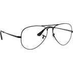 Aviator RX6489, Black/Clear Lenses 58 Eye Size