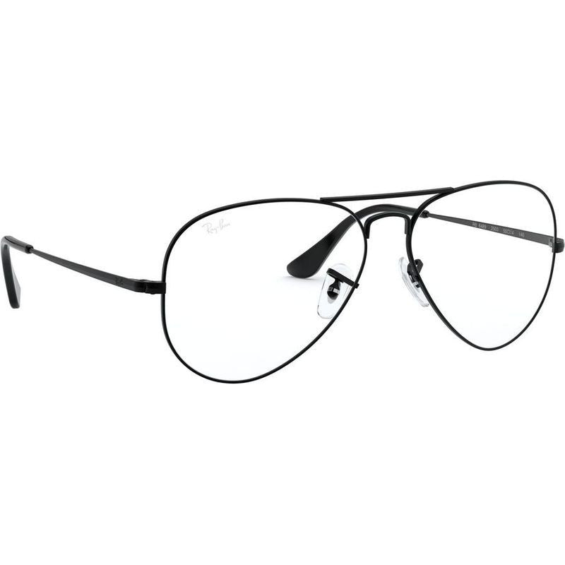 Aviator RX6489, Black/Clear Lenses 58 Eye Size