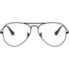 Aviator RX6489, Black/Clear Lenses 58 Eye Size