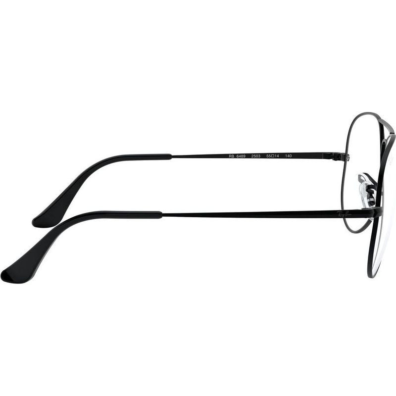 Aviator RX6489, Black/Clear Lenses 58 Eye Size