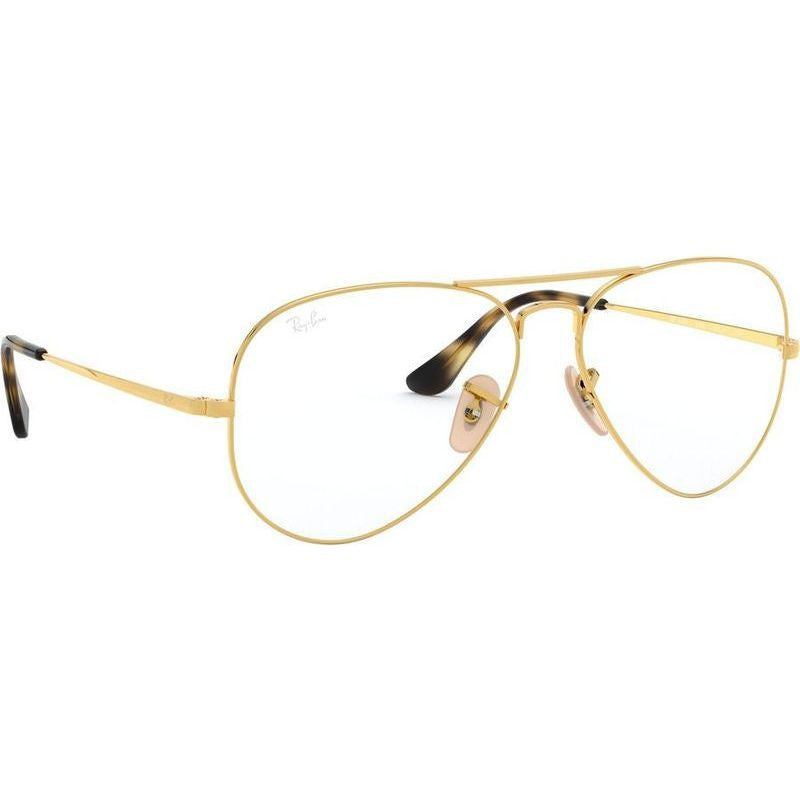 Aviator RX6489, Gold/Clear Lenses 58 Eye Size