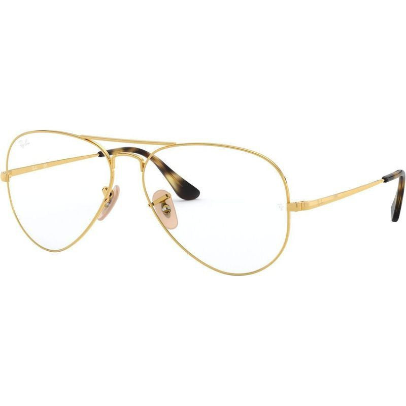 Aviator RX6489, Gold/Clear Lenses 58 Eye Size