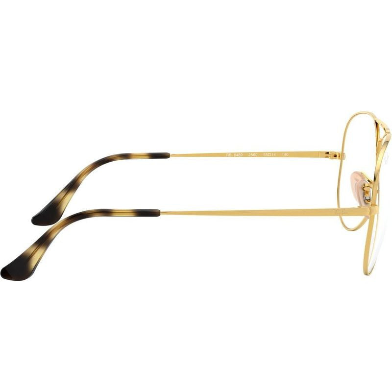Aviator RX6489, Gold/Clear Lenses 58 Eye Size
