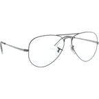 Aviator RX6489, Gunmetal/Clear Lenses 58 Eye Size