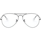 Aviator RX6489, Gunmetal/Clear Lenses 58 Eye Size
