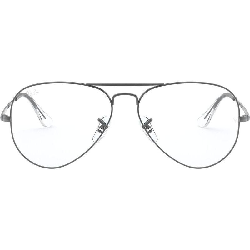 Aviator RX6489, Gunmetal/Clear Lenses 58 Eye Size