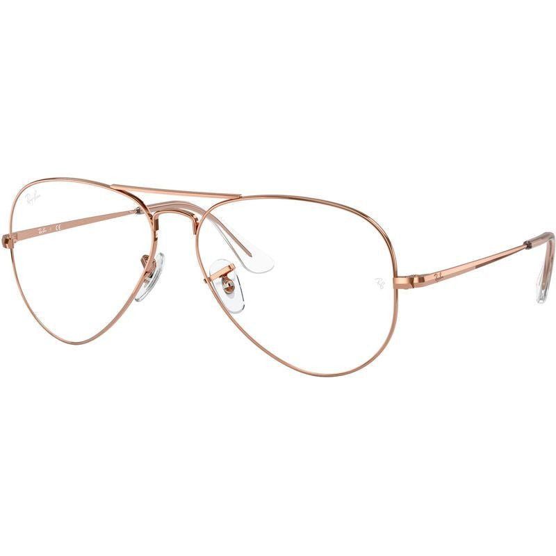 Aviator RX6489, Rose Gold/Clear Lenses 55 Eye Size