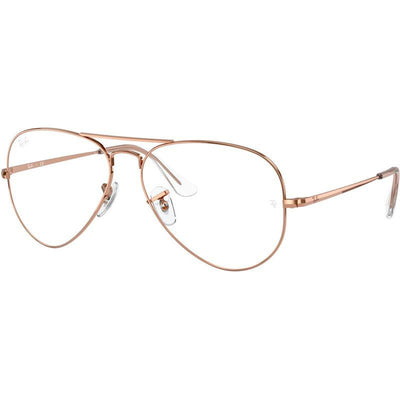 Aviator RX6489, Rose Gold/Clear Lenses 58 Eye Size