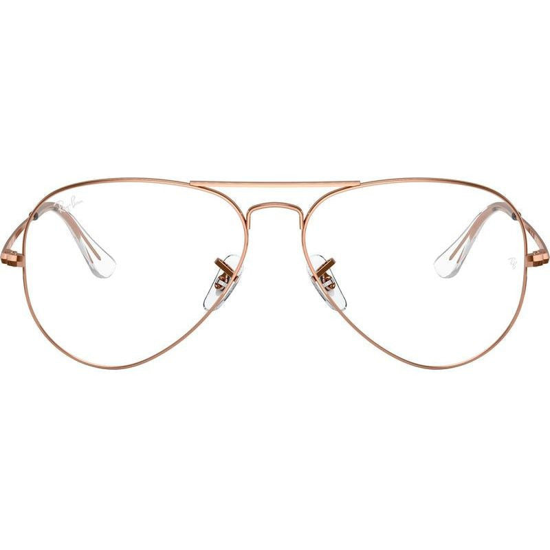 Aviator RX6489, Rose Gold/Clear Lenses 55 Eye Size