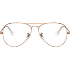 Aviator RX6489, Rose Gold/Clear Lenses 55 Eye Size