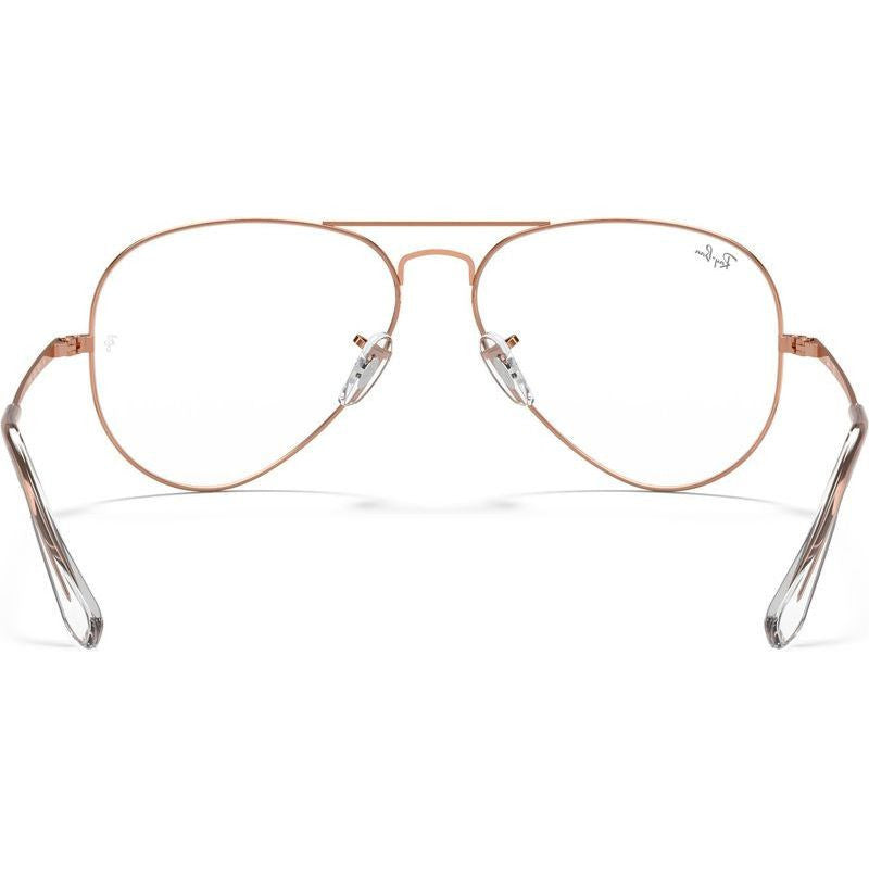 Aviator RX6489, Rose Gold/Clear Lenses 55 Eye Size