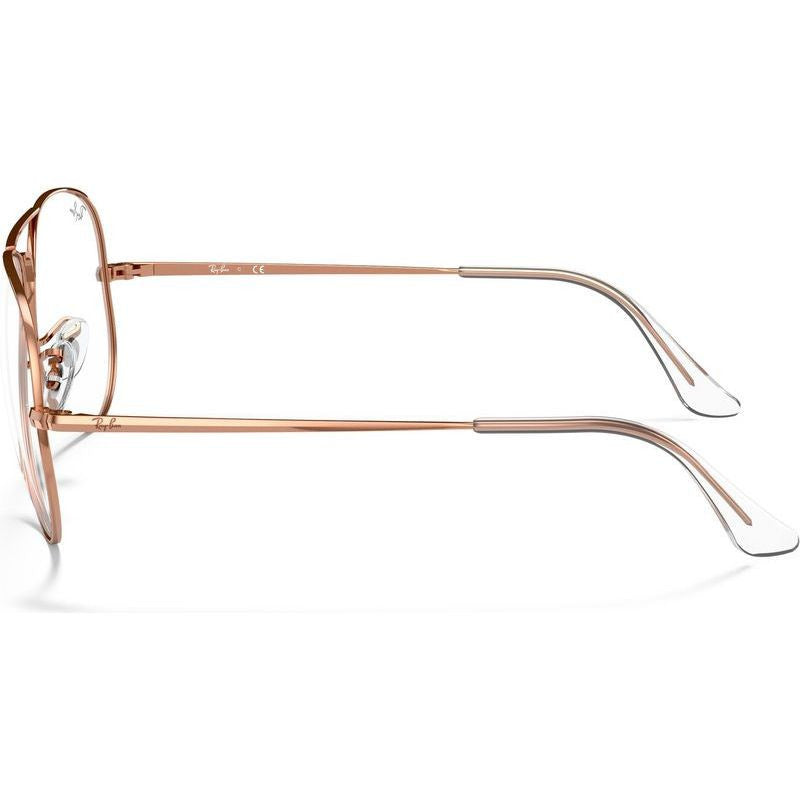 Aviator RX6489, Rose Gold/Clear Lenses 55 Eye Size
