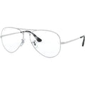 Aviator RX6489, Silver/Clear Lenses 58 Eye Size