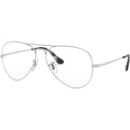 Aviator RX6489, Silver/Clear Lenses 58 Eye Size
