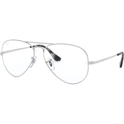 Aviator RX6489, Silver/Clear Lenses 58 Eye Size