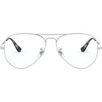 Aviator RX6489, Silver/Clear Lenses 58 Eye Size