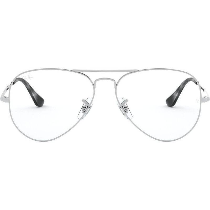 Aviator RX6489, Silver/Clear Lenses 58 Eye Size