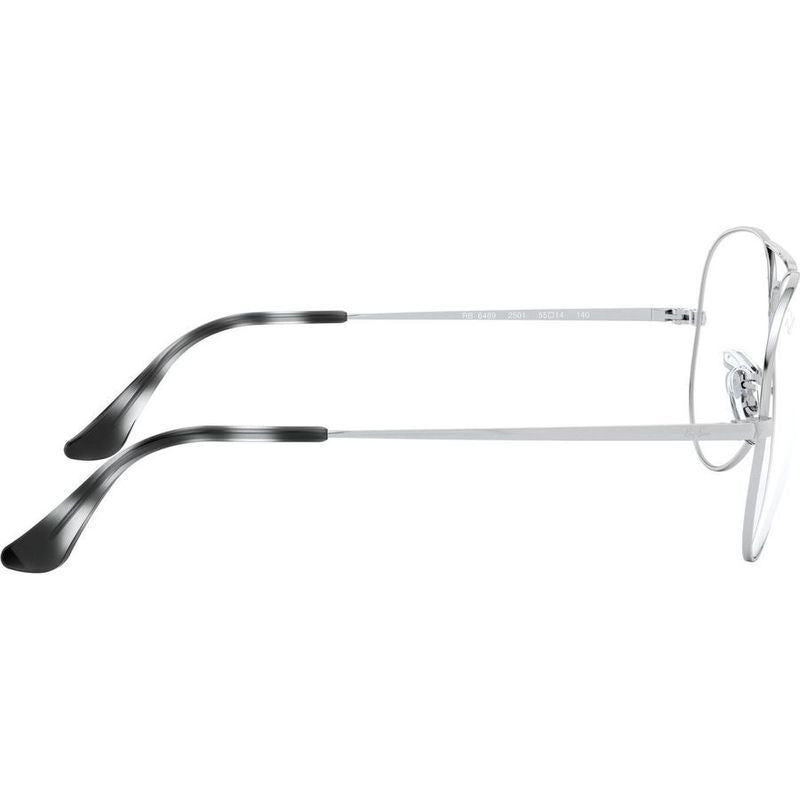 Aviator RX6489, Silver/Clear Lenses 58 Eye Size