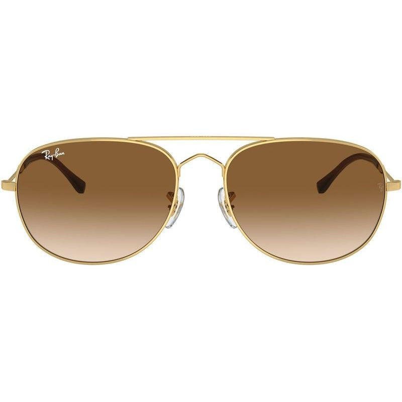 Bain Bridge RB3735, Arista Gold/Brown Clear Gradient Glass Lenses 57 Eye Size