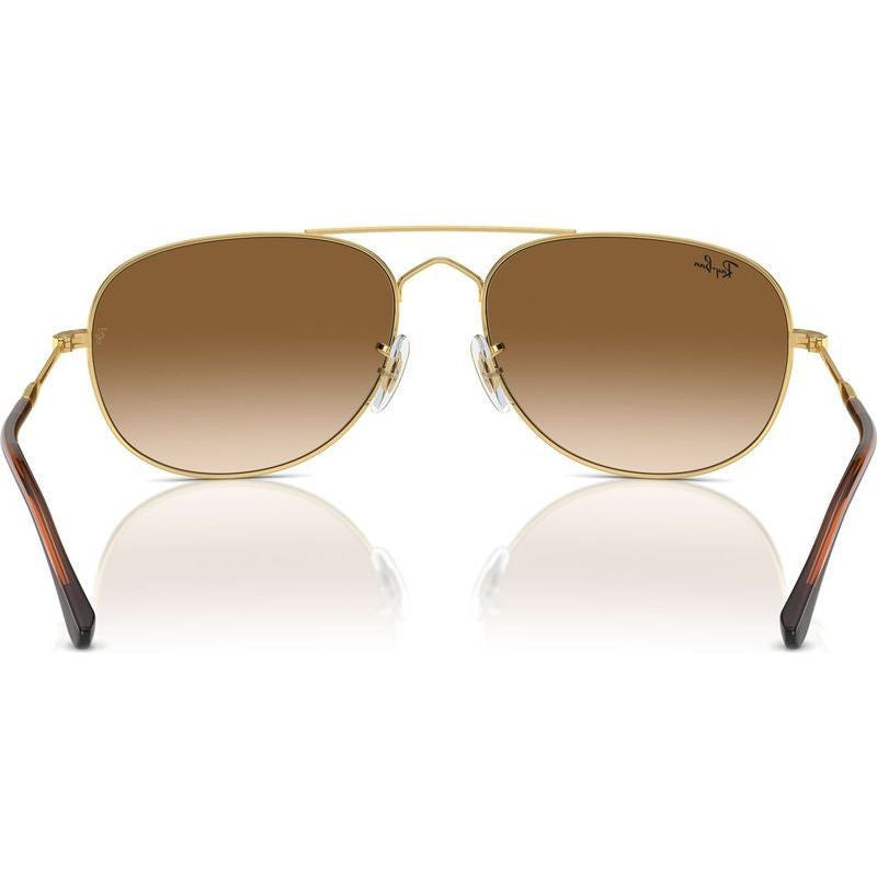 Bain Bridge RB3735, Arista Gold/Brown Clear Gradient Glass Lenses 57 Eye Size