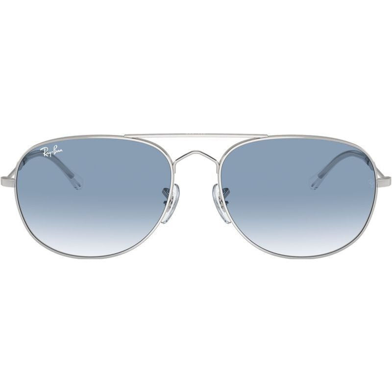 Bain Bridge RB3735, Silver/Blue Clear Gradient Glass Lenses 57 Eye Size