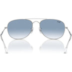 Bain Bridge RB3735, Silver/Blue Clear Gradient Glass Lenses 57 Eye Size